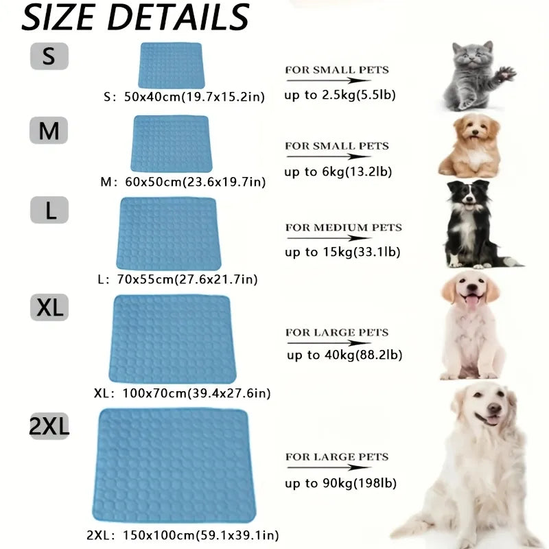 Dog Cooling Mat | Summer Bed for Small and Large Dogs | Durable Blanket and Sofa Protector for Cats