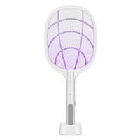 Electric Fly Swatter Racket - USB Rechargeable Insect Zapper with LED Attractant Technology