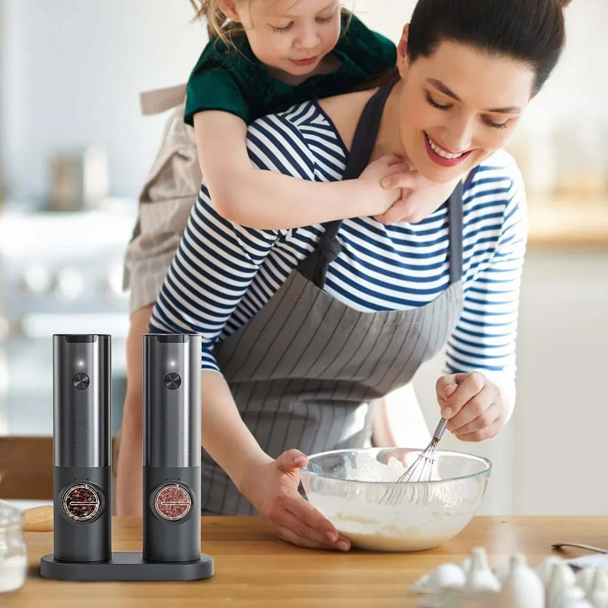 Electric Salt and Pepper Mill | Stainless Steel | USB Rechargeable Battery