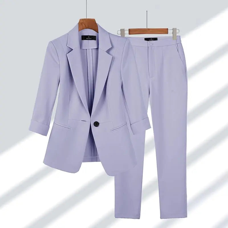 Elegant Blazer and Trousers Set for Women
