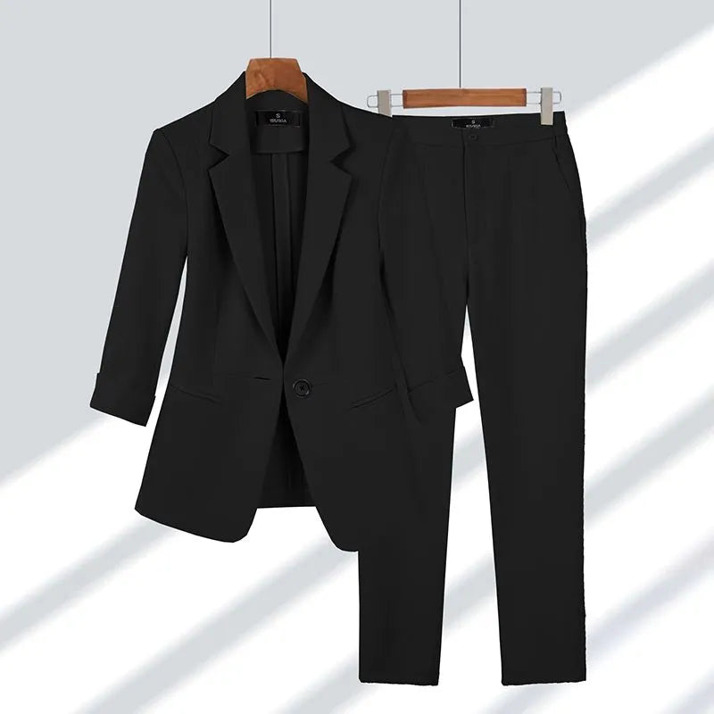 Elegant Blazer and Trousers Set for Women