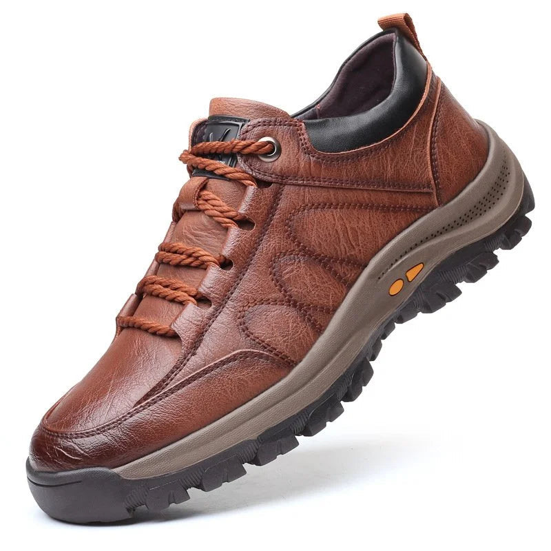 Elegant Men's Orthopedic High-Quality Calfskin Leather Shoes – Lightweight, Waterproof & Non-Slip