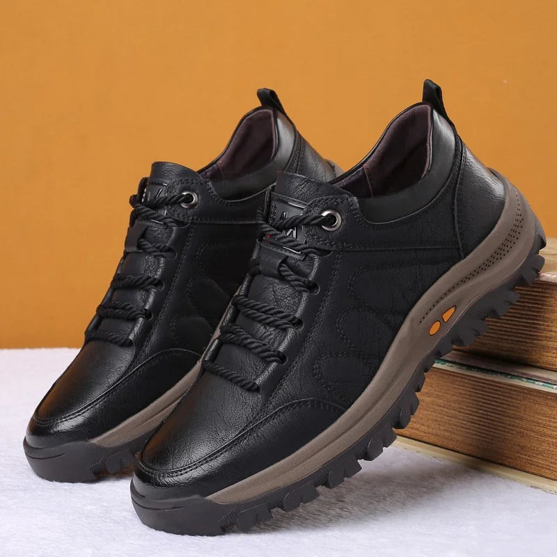 Elegant Men's Orthopedic High-Quality Calfskin Leather Shoes – Lightweight, Waterproof & Non-Slip