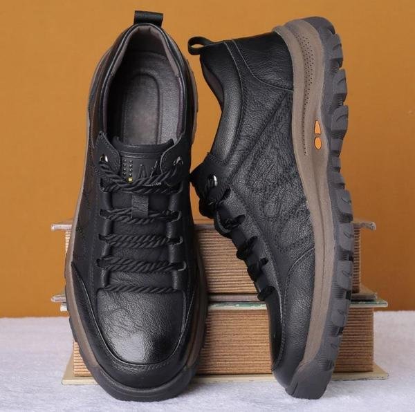 Elegant Men's Orthopedic High-Quality Calfskin Leather Shoes – Lightweight, Waterproof & Non-Slip