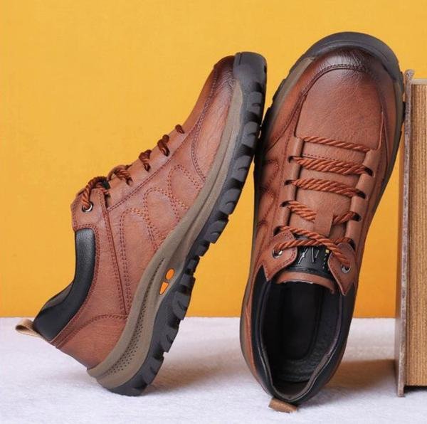 Elegant Men's Orthopedic High-Quality Calfskin Leather Shoes – Lightweight, Waterproof & Non-Slip