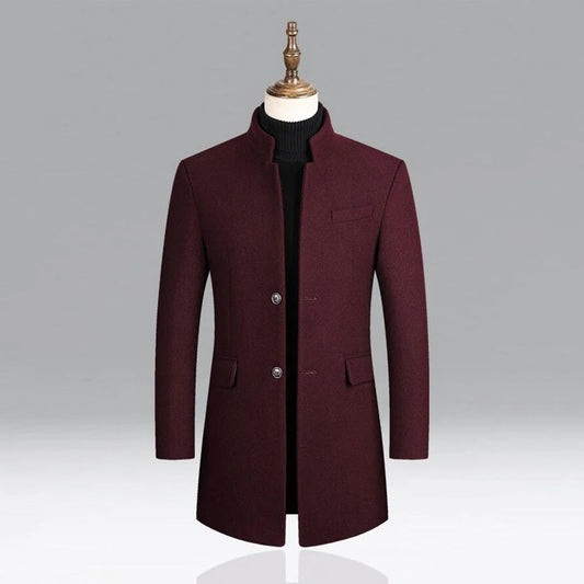 Elegant Men's Wool Coat – Timeless Formal Layering