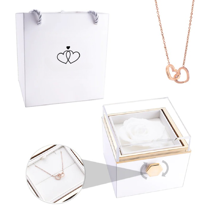 Eternal Rose Box with Personalized Necklace for Women