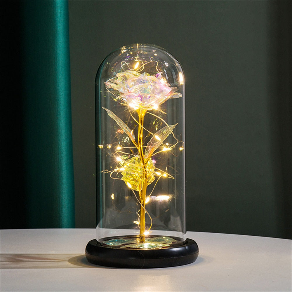 Eternal Rose Glass Dome Lamp