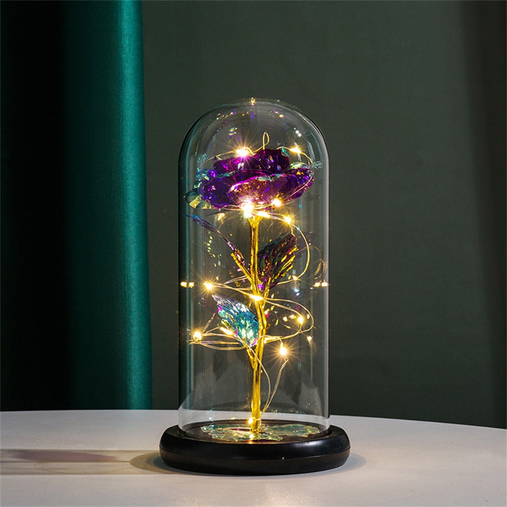Eternal Rose Glass Dome Lamp
