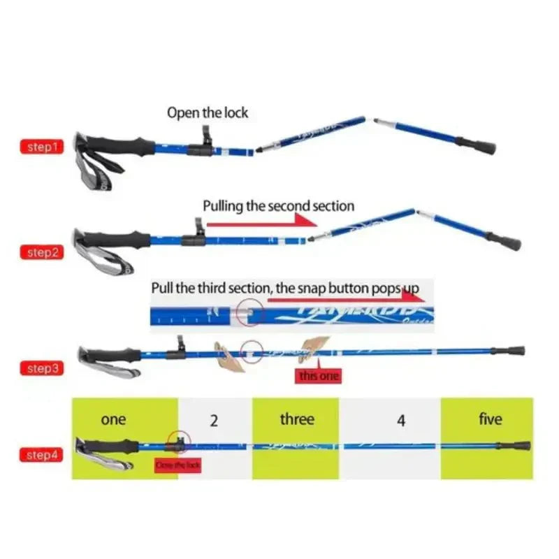 Foldable Aluminum Trekking Pole for Hiking