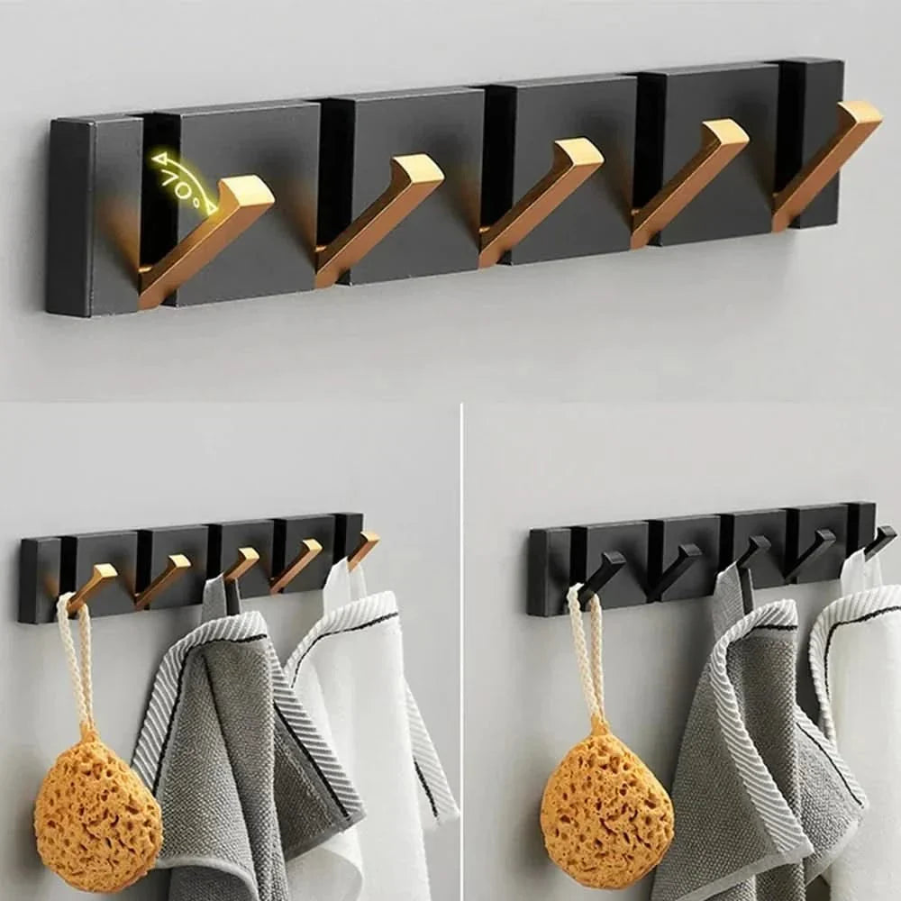 Folding Metal Wall Hook with Multiple Hooks – Space-Saving and Modern