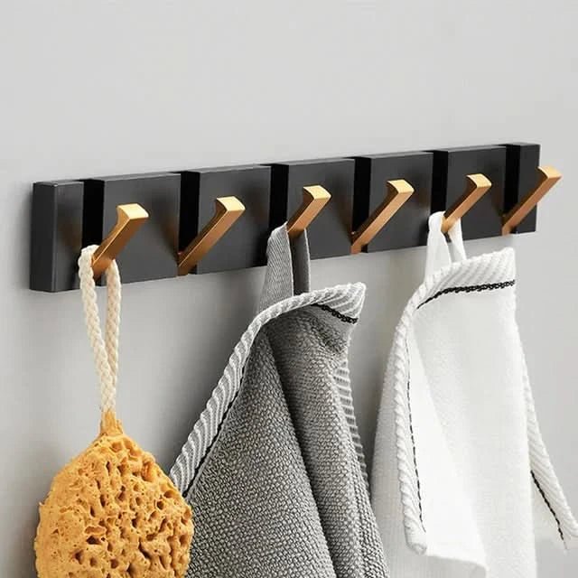 Folding Metal Wall Hook with Multiple Hooks – Space-Saving and Modern