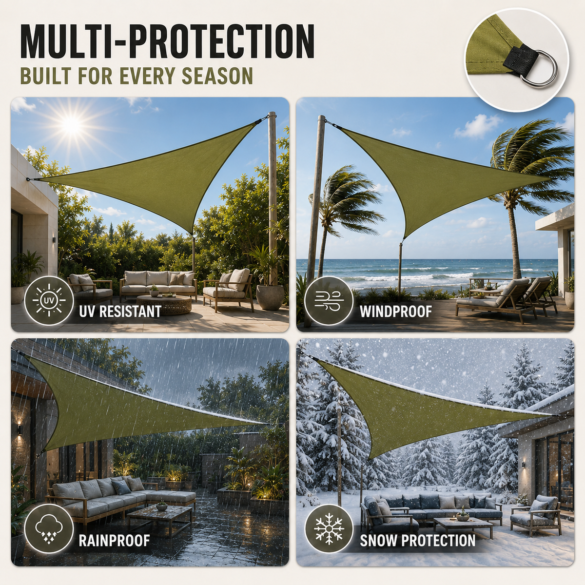 Folding Triangular Shade Sail