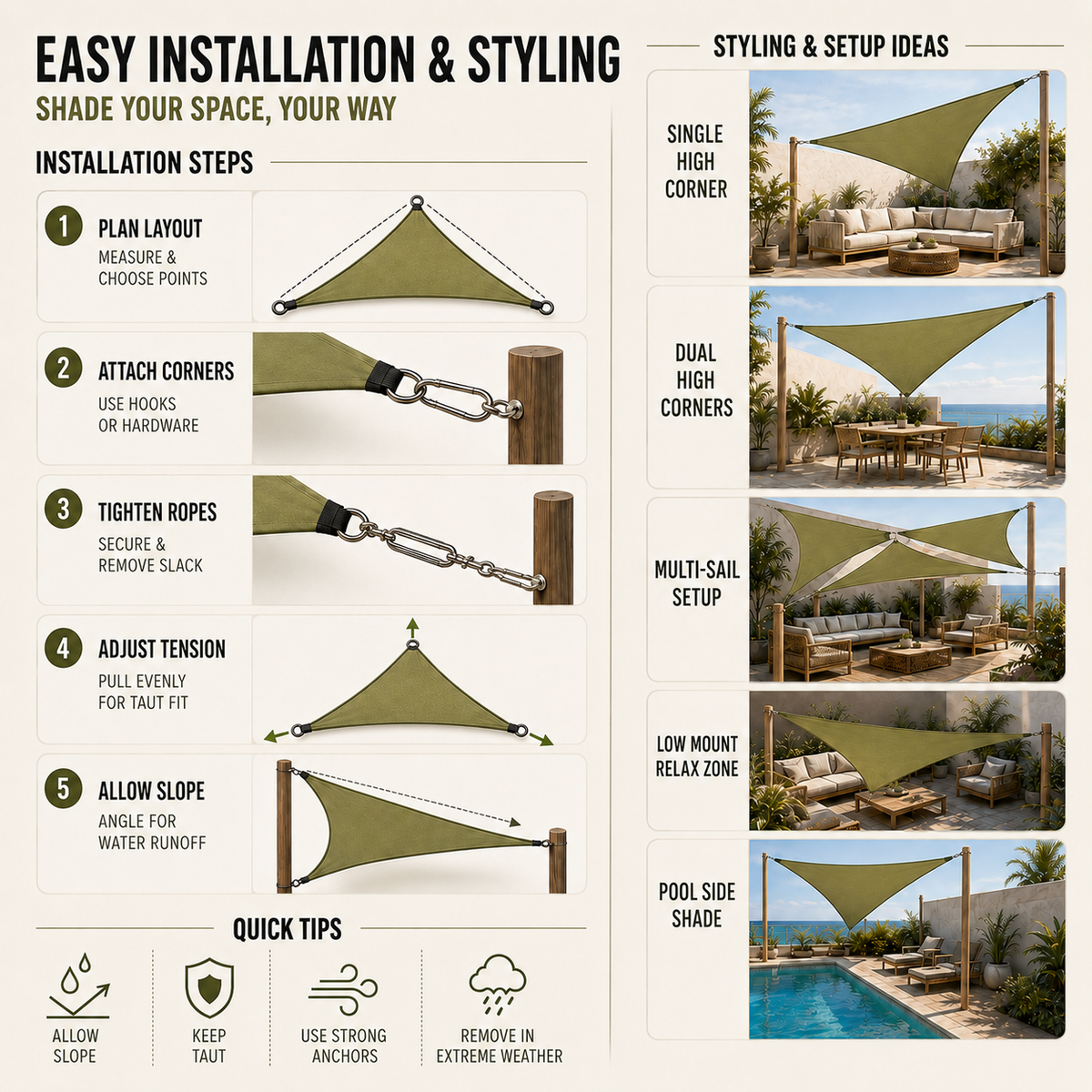 Folding Triangular Shade Sail