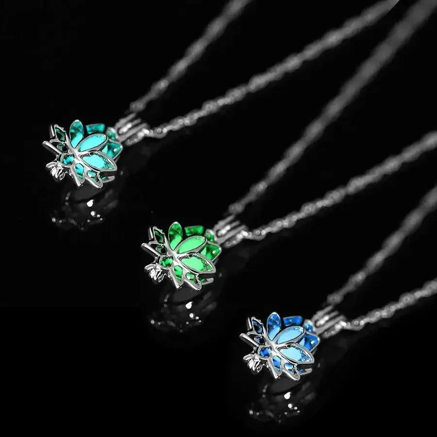 Glowing Lotus Flower Necklace