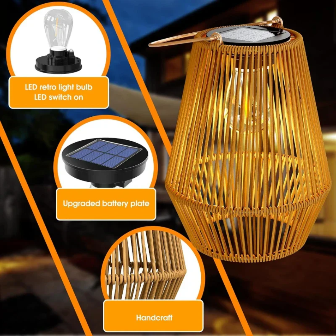 Handwoven Waterproof Solar Garden Lamp
