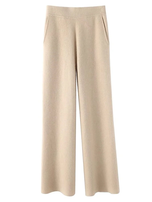 High-Waisted Cashmere Comfort Pants For All-Day Warmth And Softness
