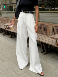 High-Waisted Pleated Wide-Leg Pants