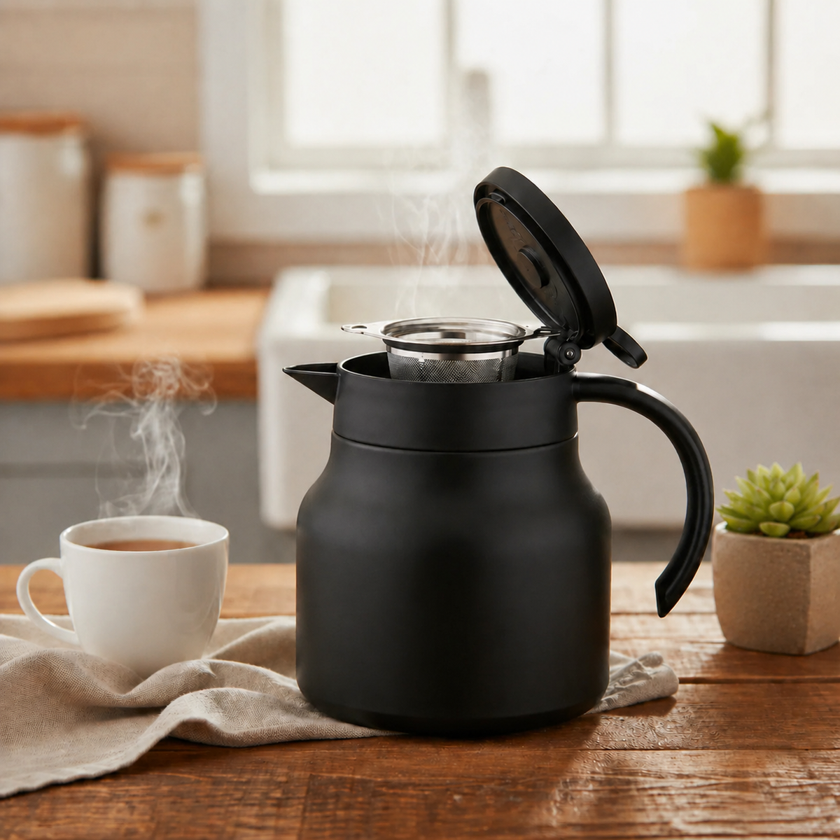 Insulated Teapot with Infuser and Ceramic Liner - 800 ml