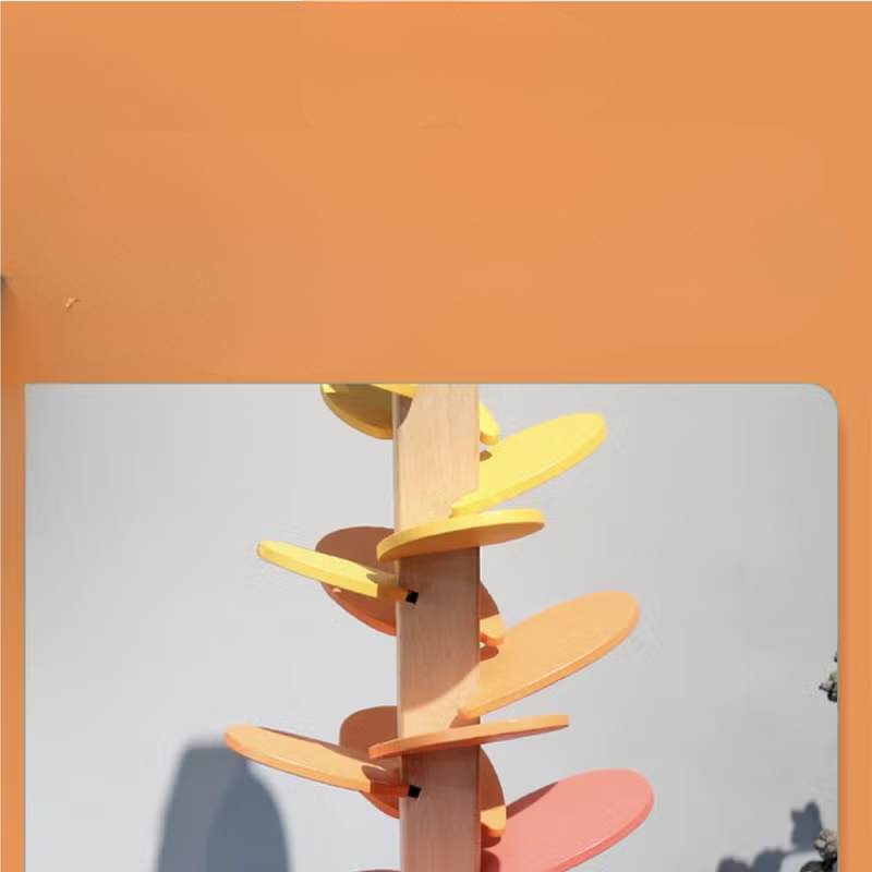Interactive Wooden Rainbow Marble Run Tower Toy for Kids