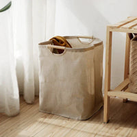 Japanese Cotton Linen Laundry Basket - Collapsible Storage Basket