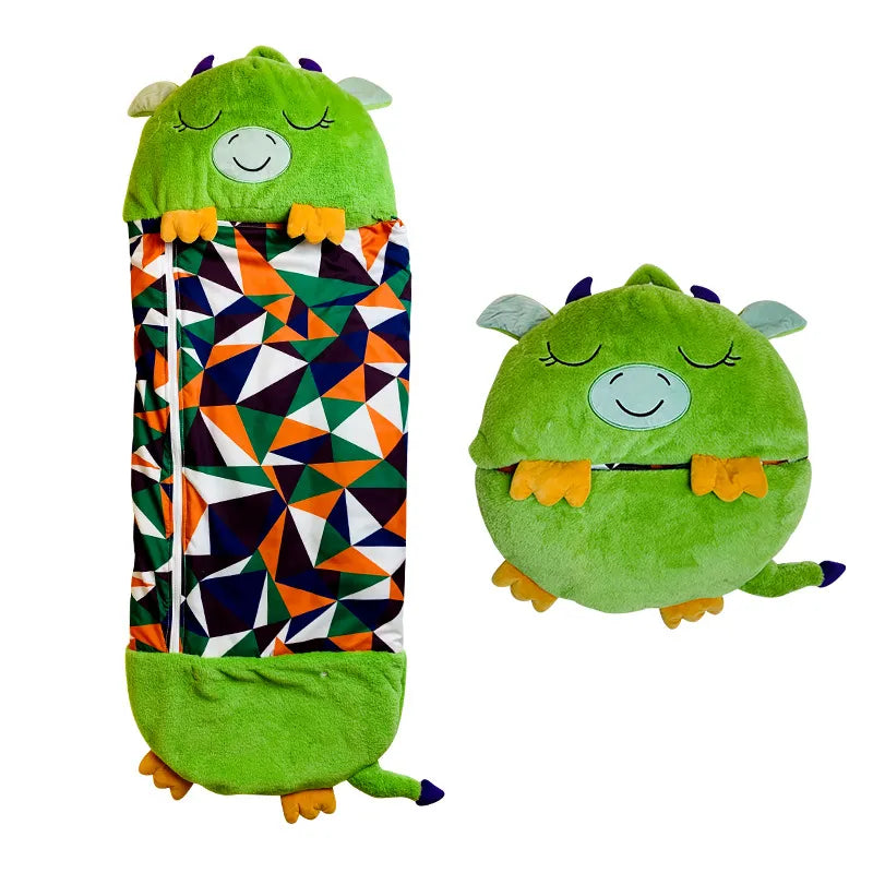 Kids' Sleeping Bag & Plush Toy Combo - Animal Design