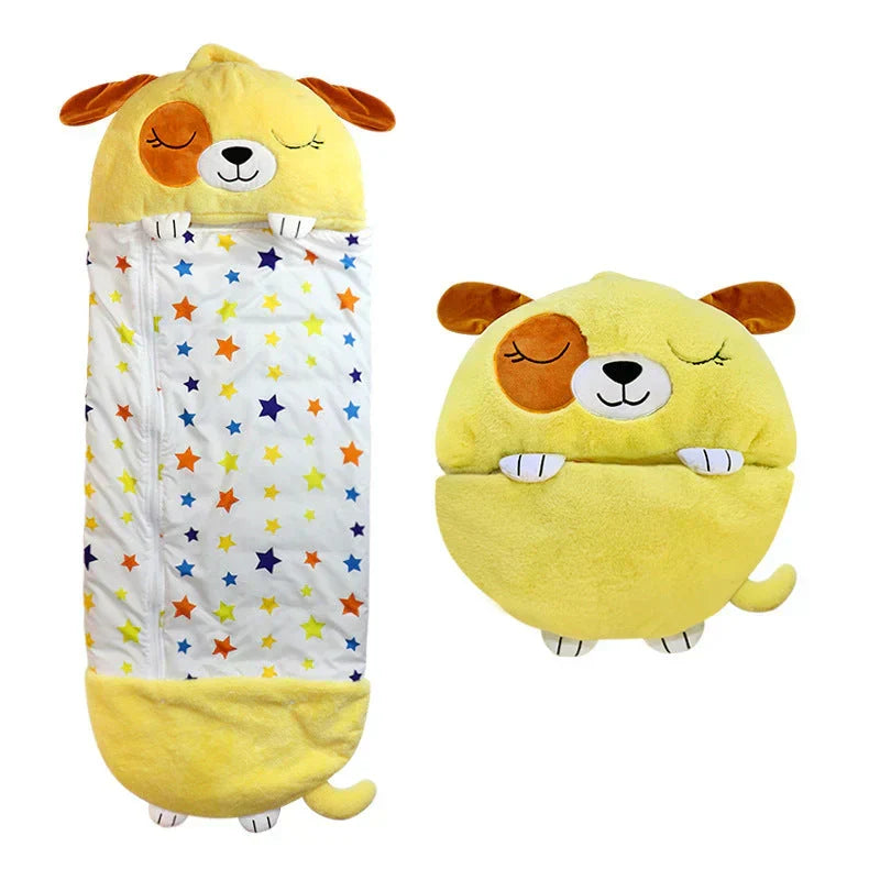 Kids' Sleeping Bag & Plush Toy Combo - Animal Design
