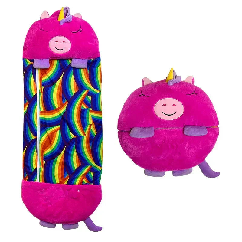 Kids' Sleeping Bag & Plush Toy Combo - Animal Design