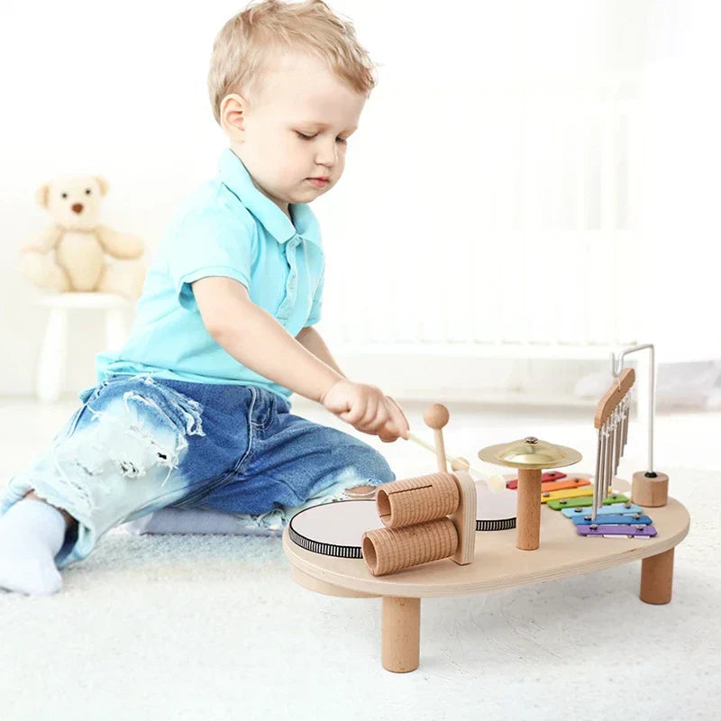 Kids' Wooden Musical Activity Station