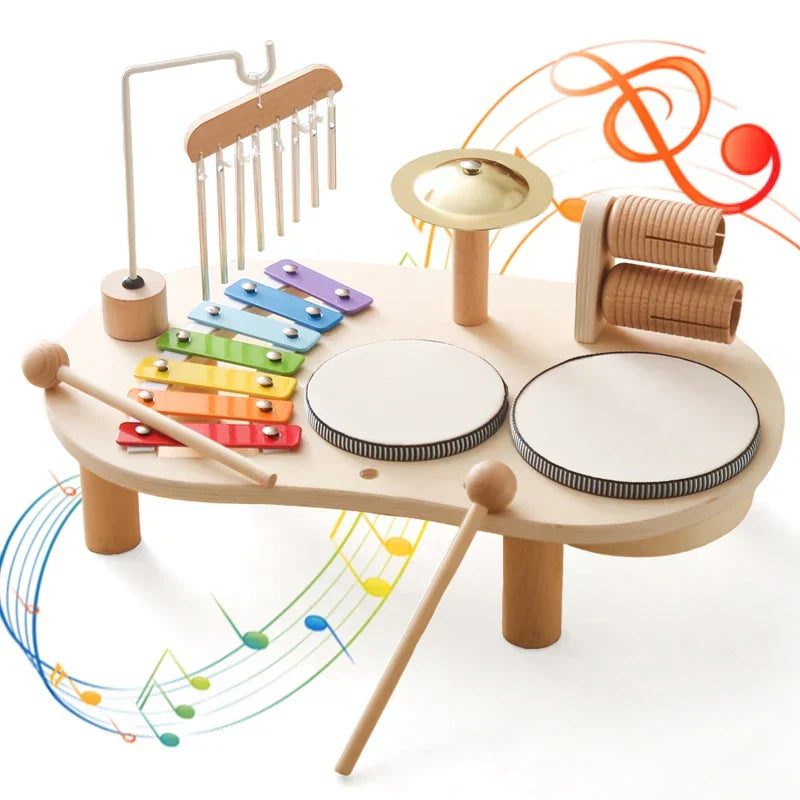 Kids' Wooden Musical Activity Station