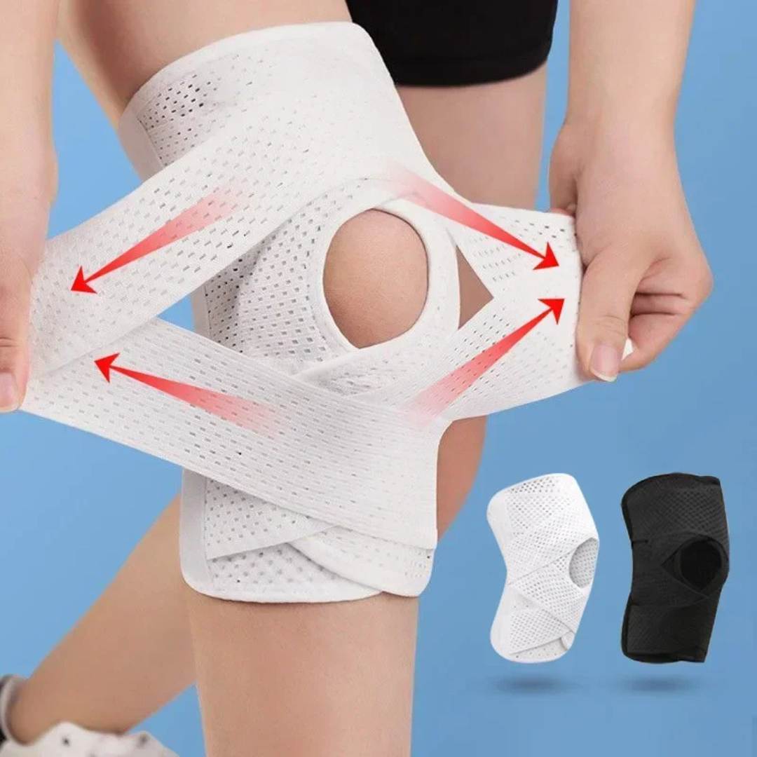 Knee Pads with Supportive Compression Springs and Tension Strap – for Stability, Pain Relief, and Protection