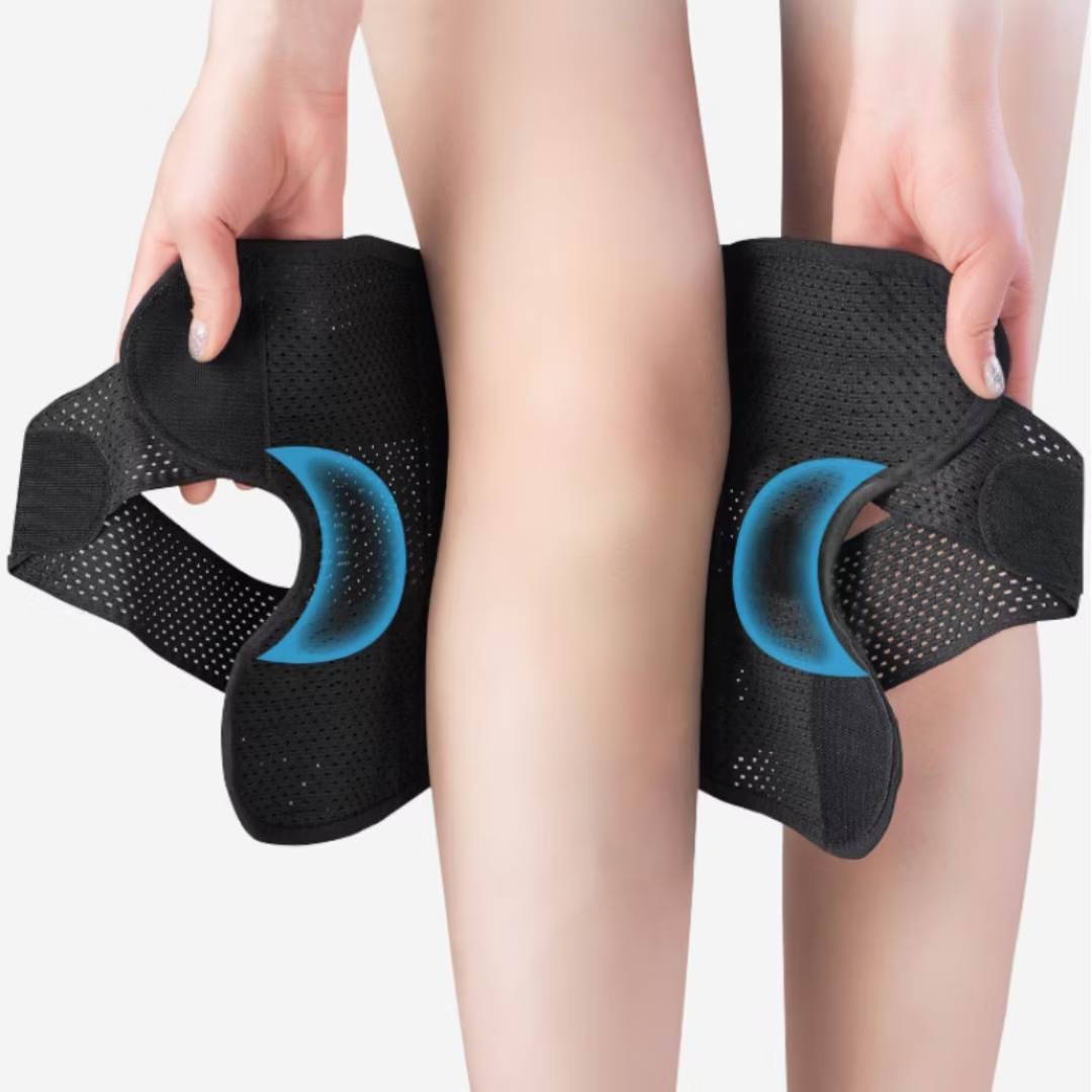 Knee Pads with Supportive Compression Springs and Tension Strap – for Stability, Pain Relief, and Protection