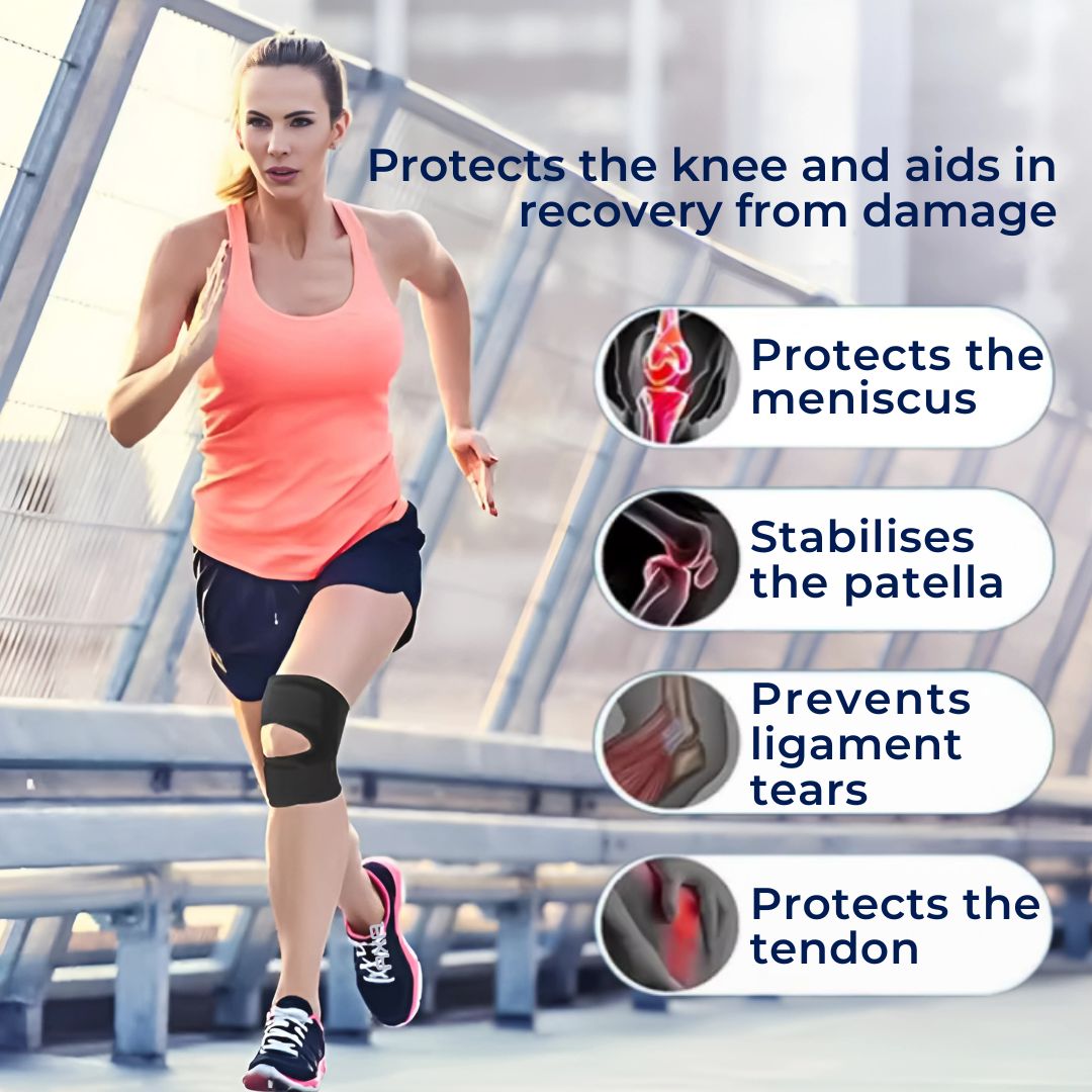 Knee Pads with Supportive Compression Springs and Tension Strap – for Stability, Pain Relief, and Protection