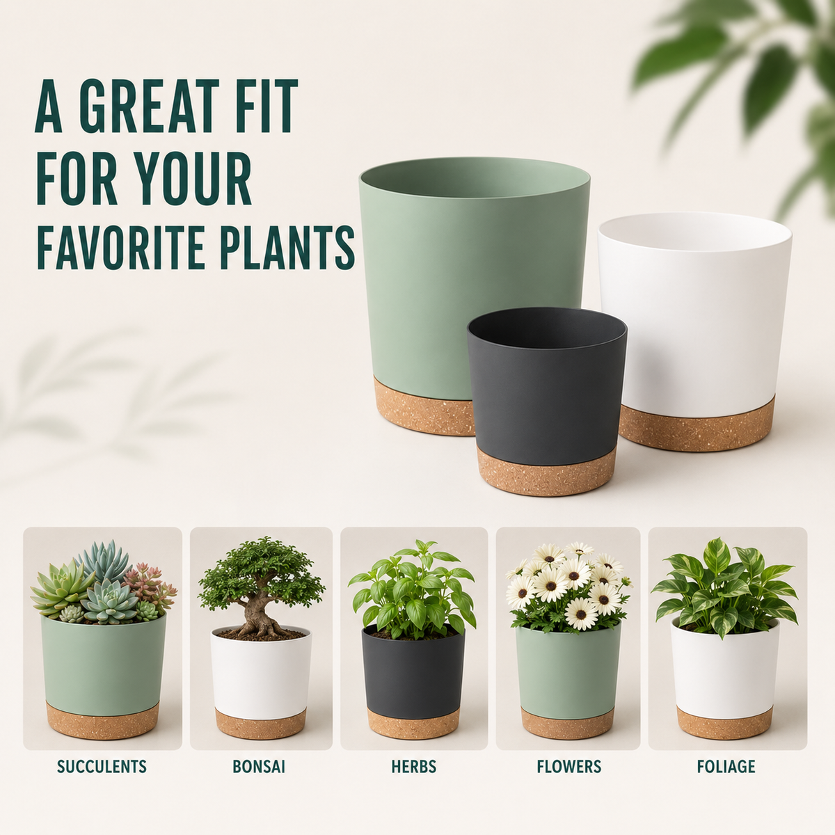 Large Lightweight Pot with Drainage Holes