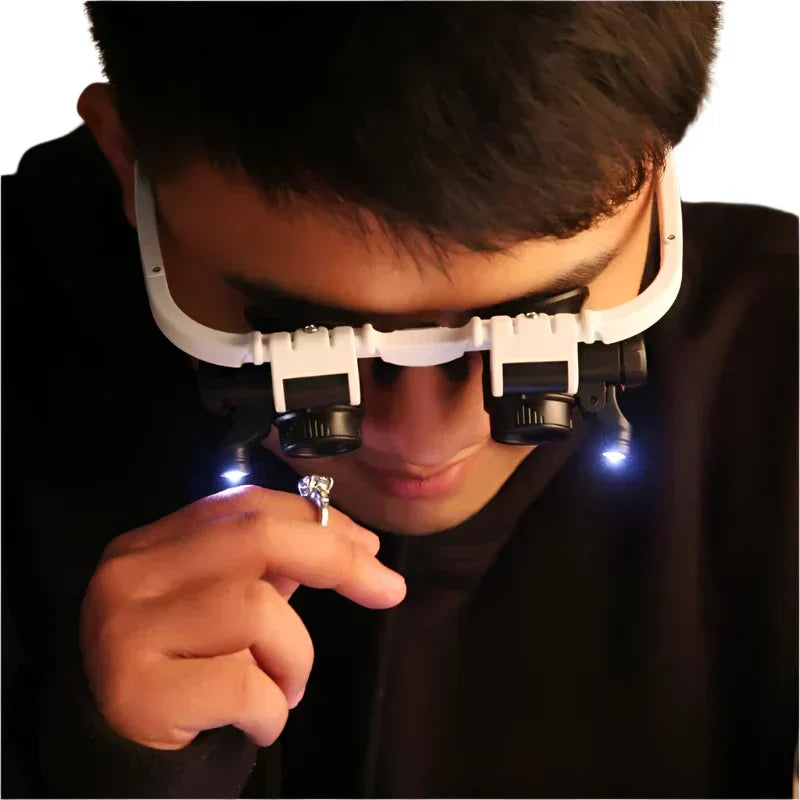 LED Magnifying Glasses with 8x, 15x, and 23x Magnification for Detailed Viewing and Precision Work
