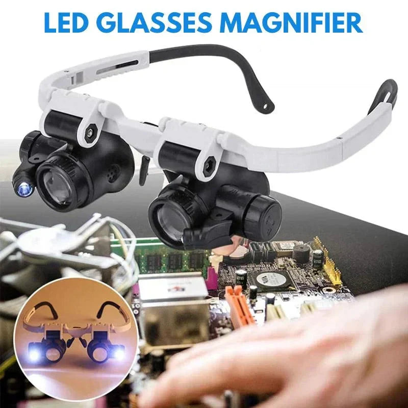 LED Magnifying Glasses with 8x, 15x, and 23x Magnification for Detailed Viewing and Precision Work
