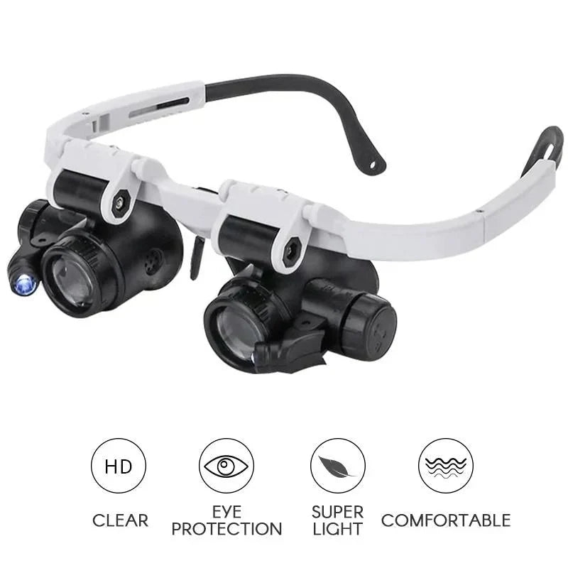 LED Magnifying Glasses with 8x, 15x, and 23x Magnification for Detailed Viewing and Precision Work