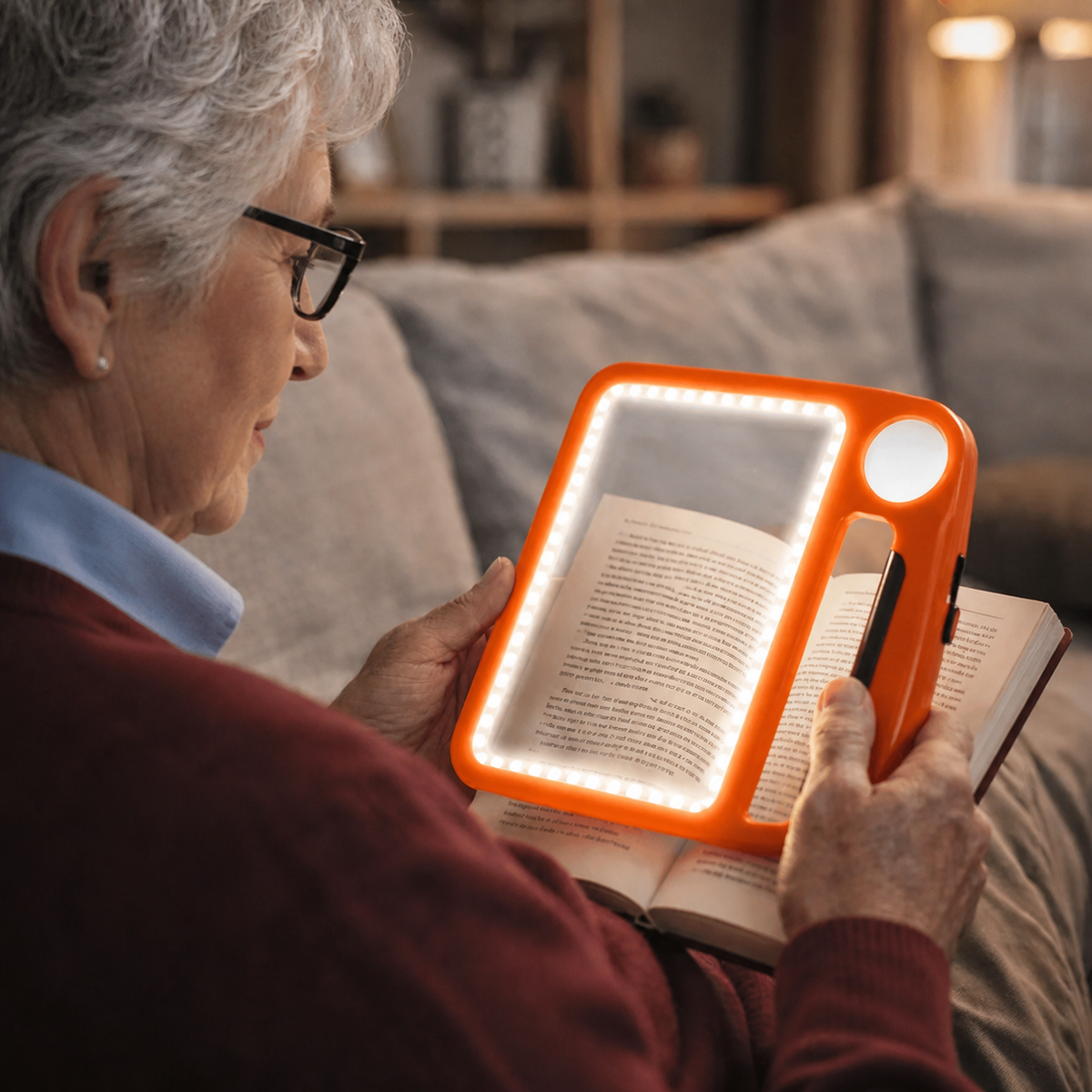 Lighted LED Magnifying Glass with 5x and 10x Magnification and 48 LEDs for Effortless Reading