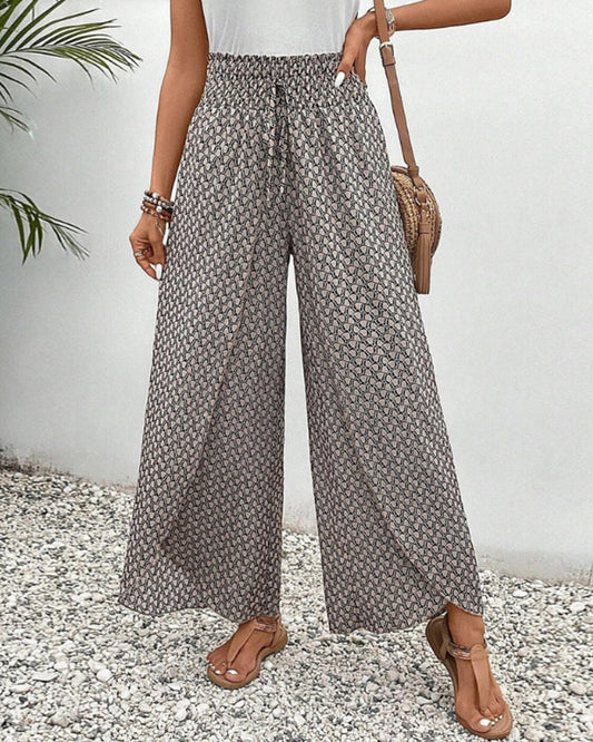 Lightweight, Flowy Casual Trousers with Elastic Waist
