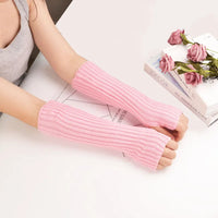 Long Knitted Fingerless Gloves