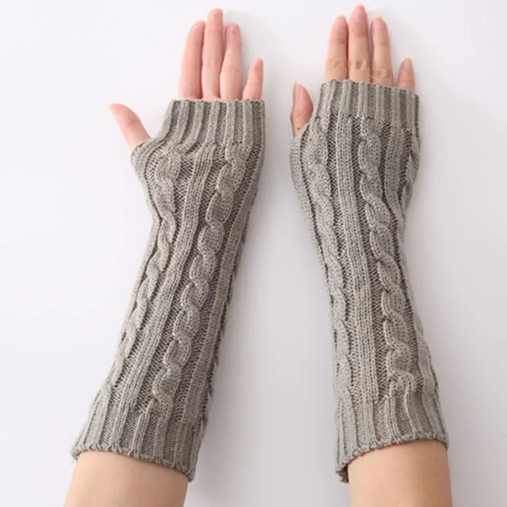 Long Knitted Fingerless Gloves