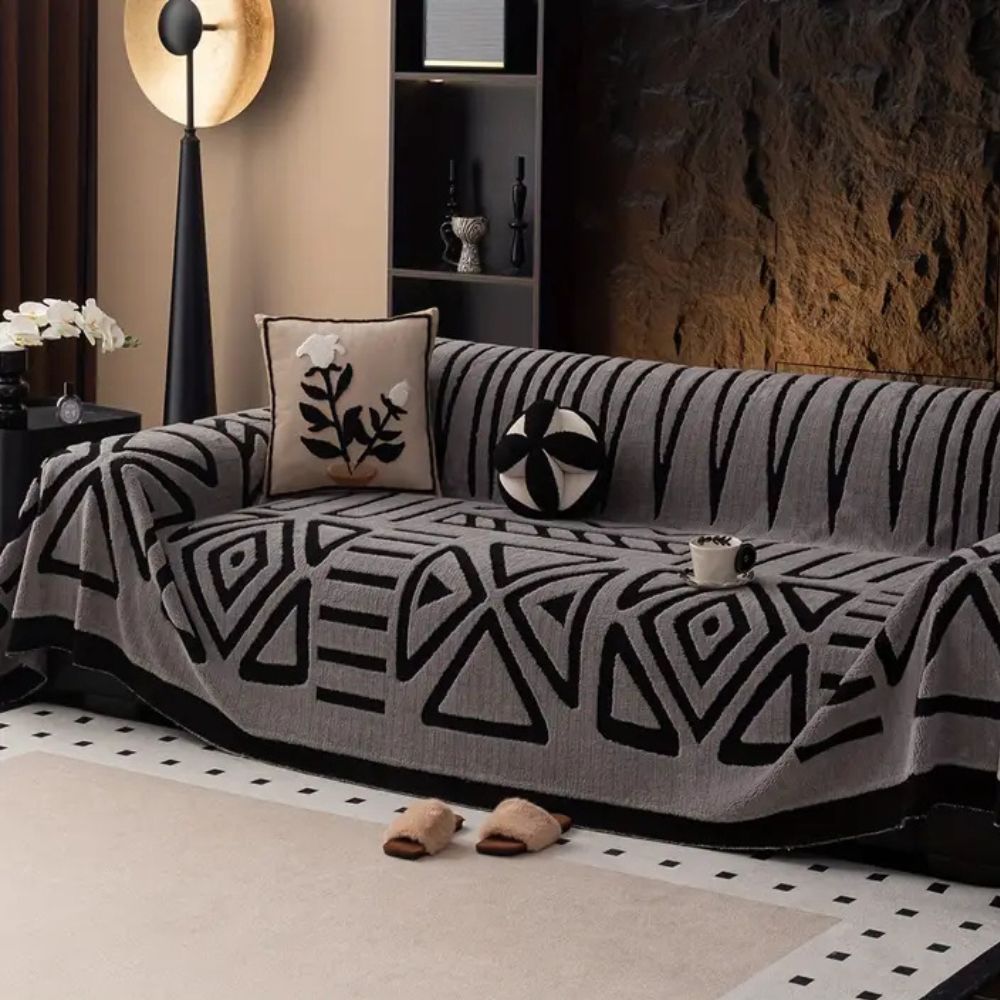 Maze Pattern Sofa Protector Throw Blanket
