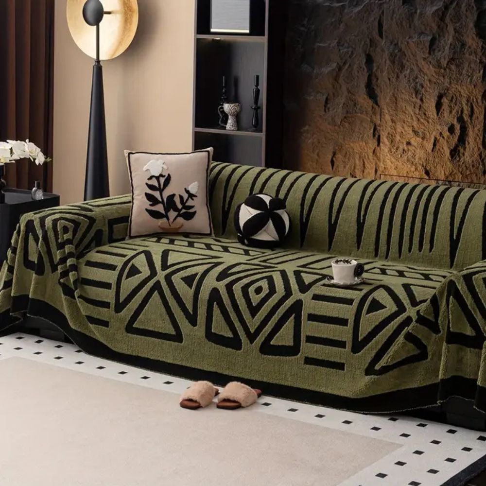 Maze Pattern Sofa Protector Throw Blanket