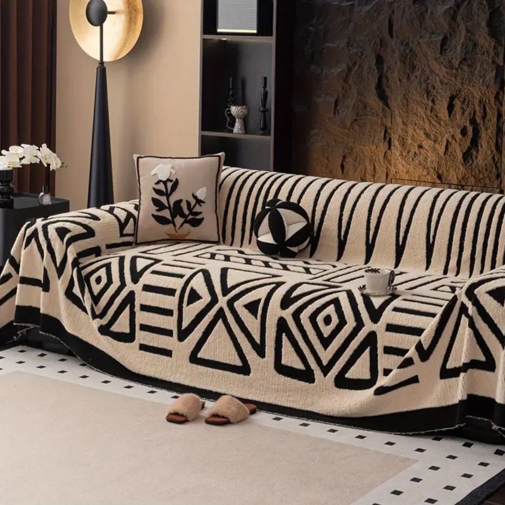 Maze Pattern Sofa Protector Throw Blanket