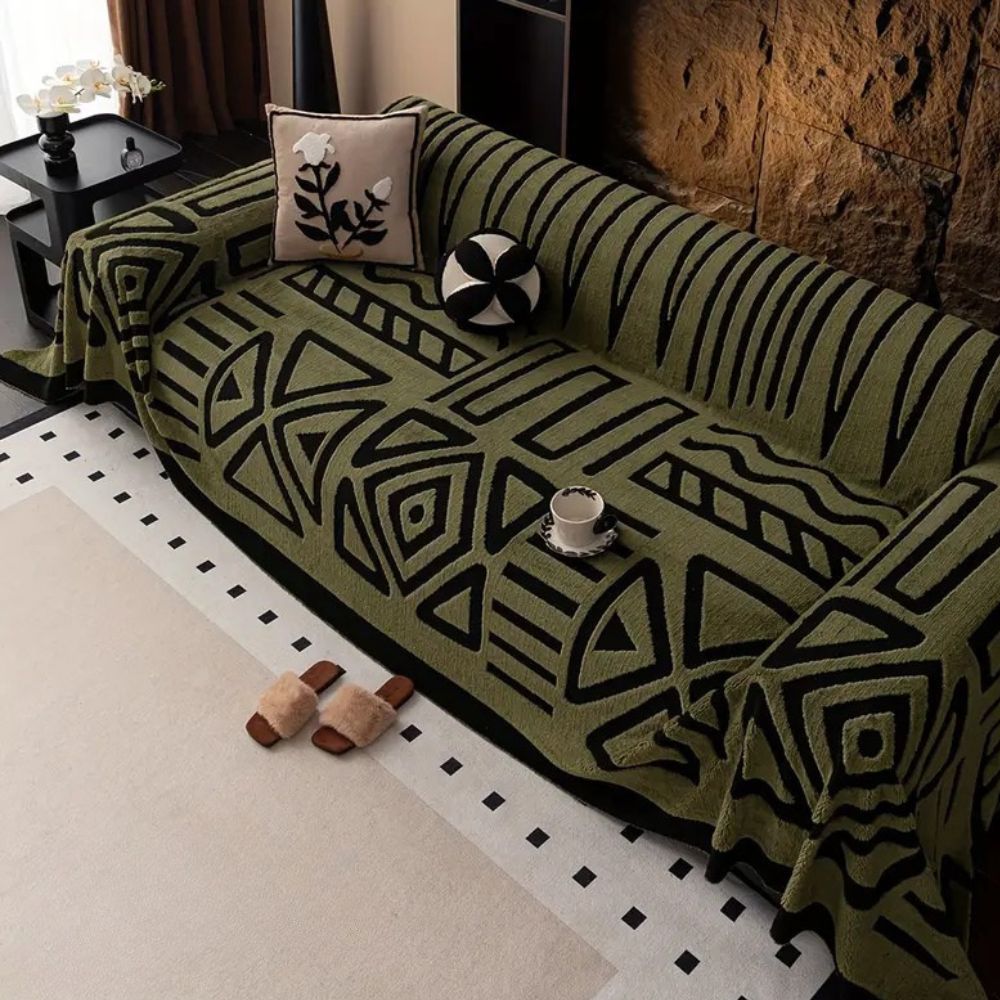 Maze Pattern Sofa Protector Throw Blanket