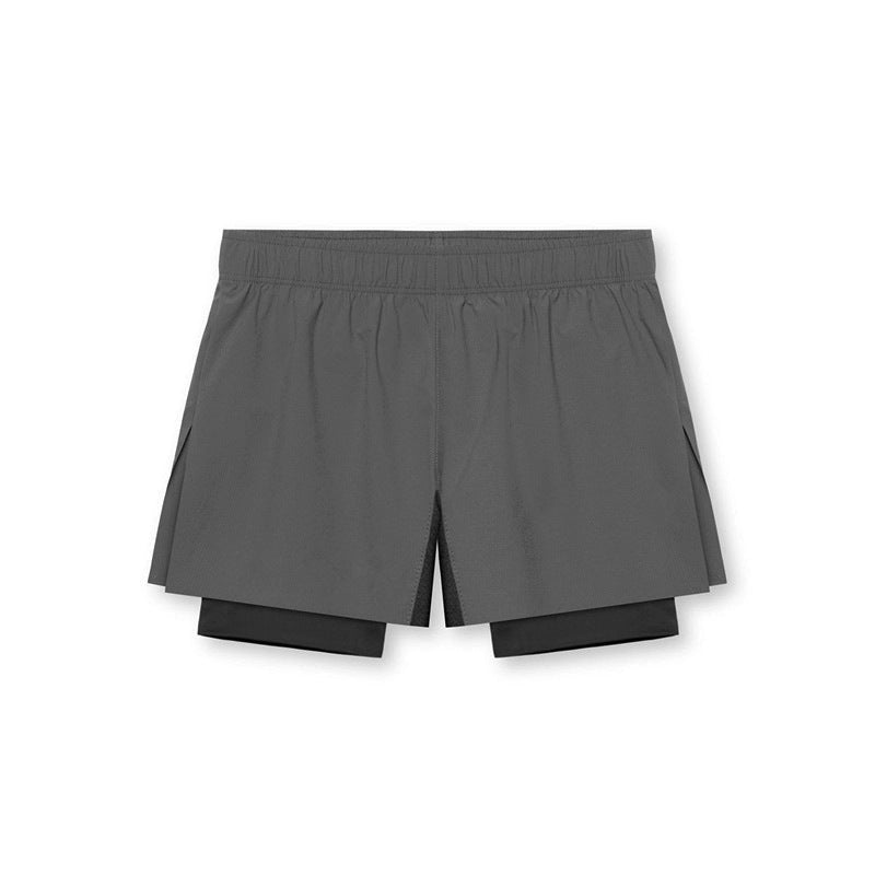 Men's 2-in-1 Sports Shorts with Compression Fit in Breathable Stretch Fabric for Fitness and Athletic Activities