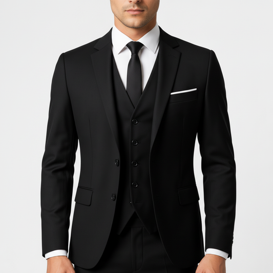 Men's 3-Piece Suit with Vest – Elegant Fit for Formal Occasions