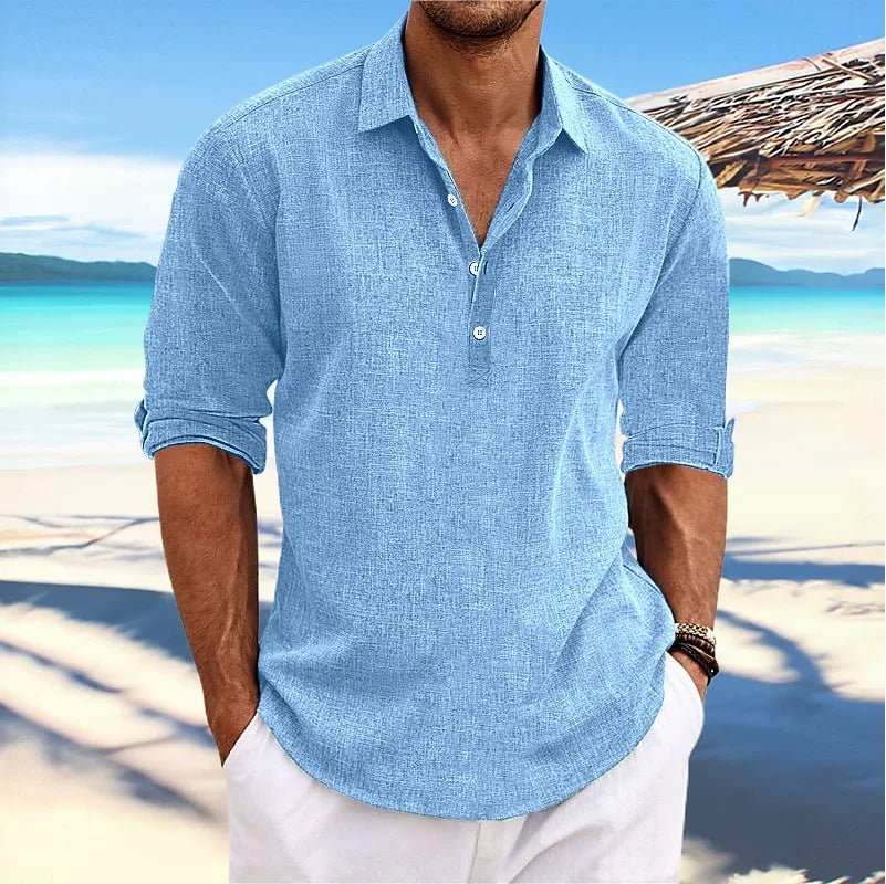 Men's Breathable Linen-Blend Casual Shirt