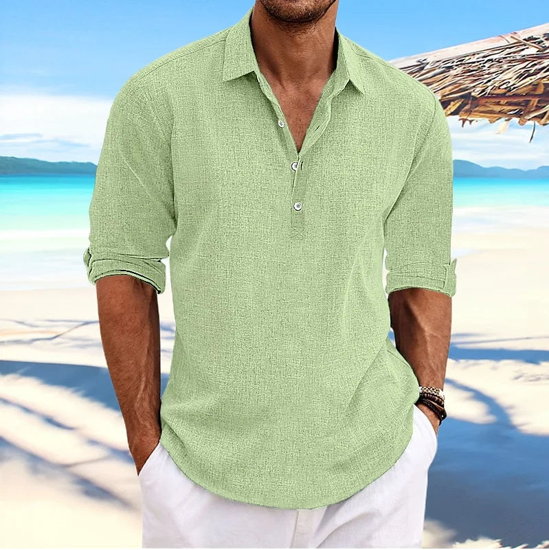 Men's Breathable Linen-Blend Casual Shirt