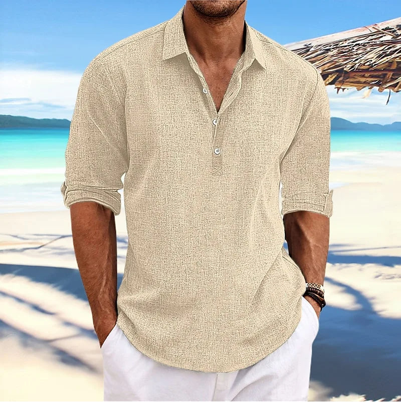 Men's Breathable Linen-Blend Casual Shirt
